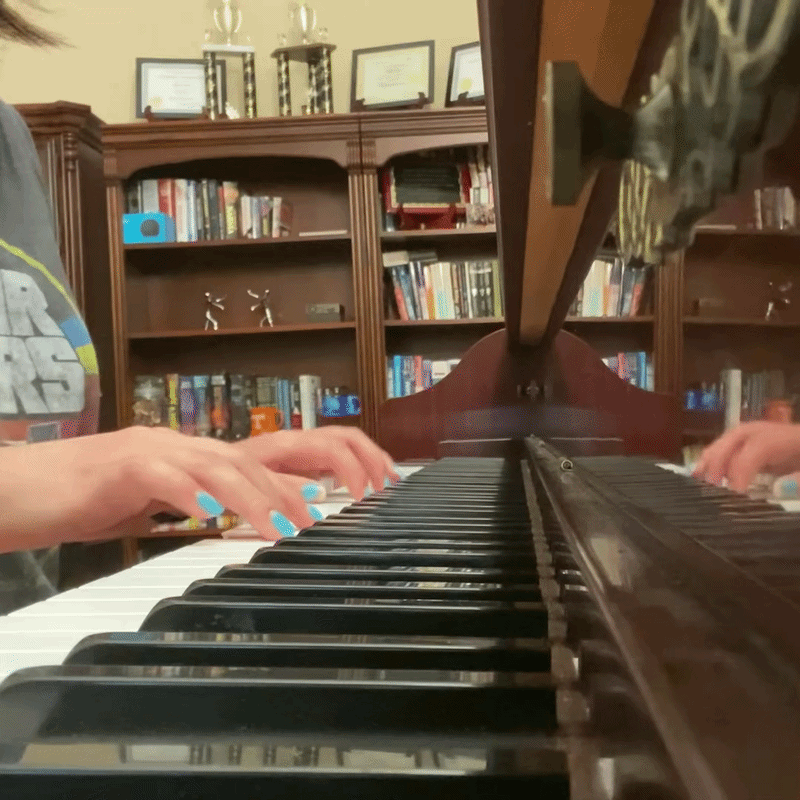 Playing the piano
