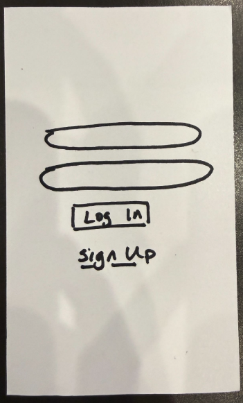 Paper prototype screen 1