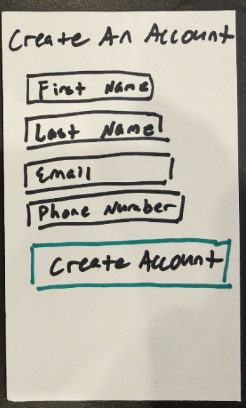 Paper prototype screen 2
